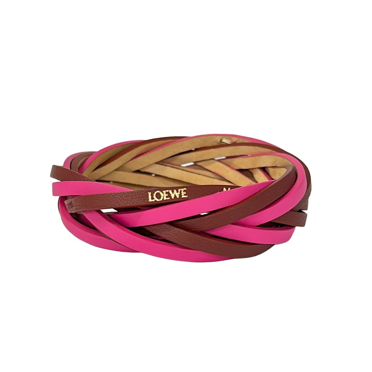 Loewe Bangle Leather Pink Bordeaux Bracelet