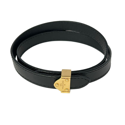 Louis Vuitton Bracelet Box It Leather Black Gold