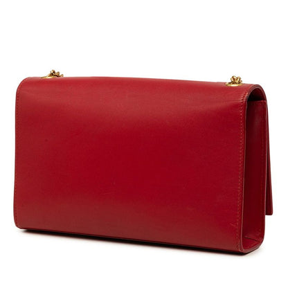 Saint Laurent YSL Logo Kate Tassel Chain Shoulder Bag Red Gold Leather — view 2
