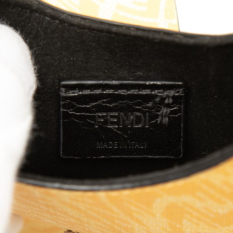 Fendi FF Vertigo Crossbody Shoulder Bag Phone Yellow Leather — view 5