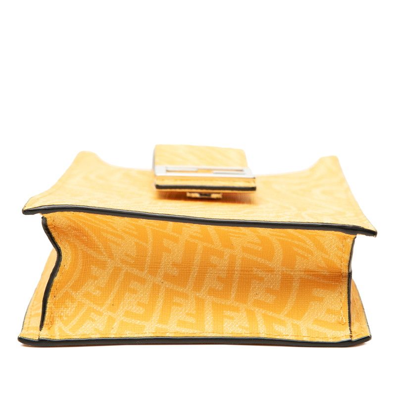Fendi FF Vertigo Crossbody Shoulder Bag Phone Yellow Leather — view 3