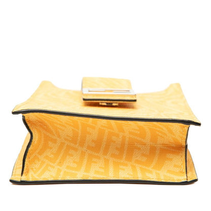 Fendi FF Vertigo Crossbody Shoulder Bag Phone Yellow Leather — view 3
