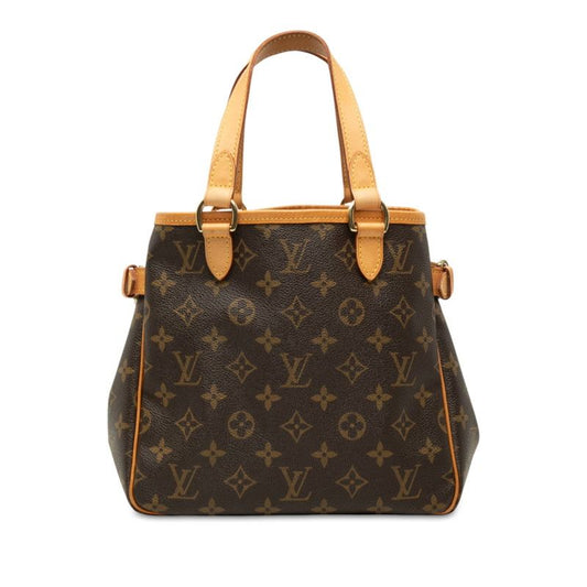 Louis Vuitton Monogram Batignolles Tote Bag Brown Leather