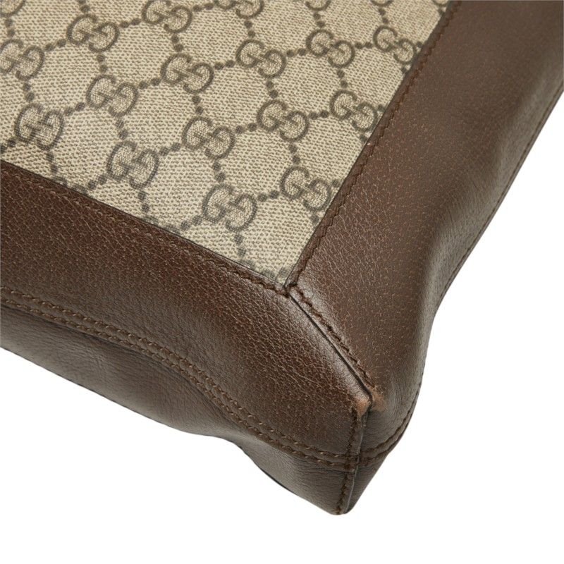 Gucci GG Supreme Ophidia Tote Bag Beige Brown Leather — view 4