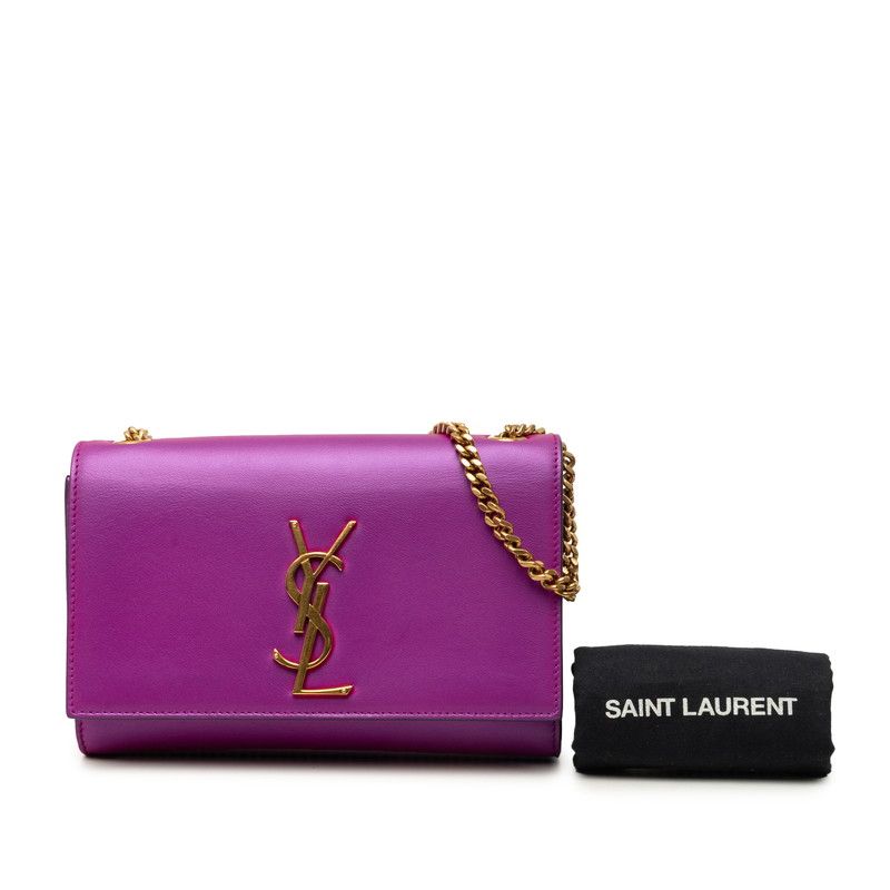 Saint Laurent Kate Crossbody Chain Shoulder Bag Purple Leather — view 7