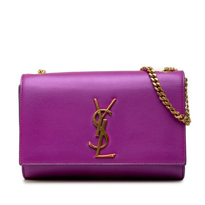 Saint Laurent Kate Crossbody Chain Shoulder Bag Purple Leather