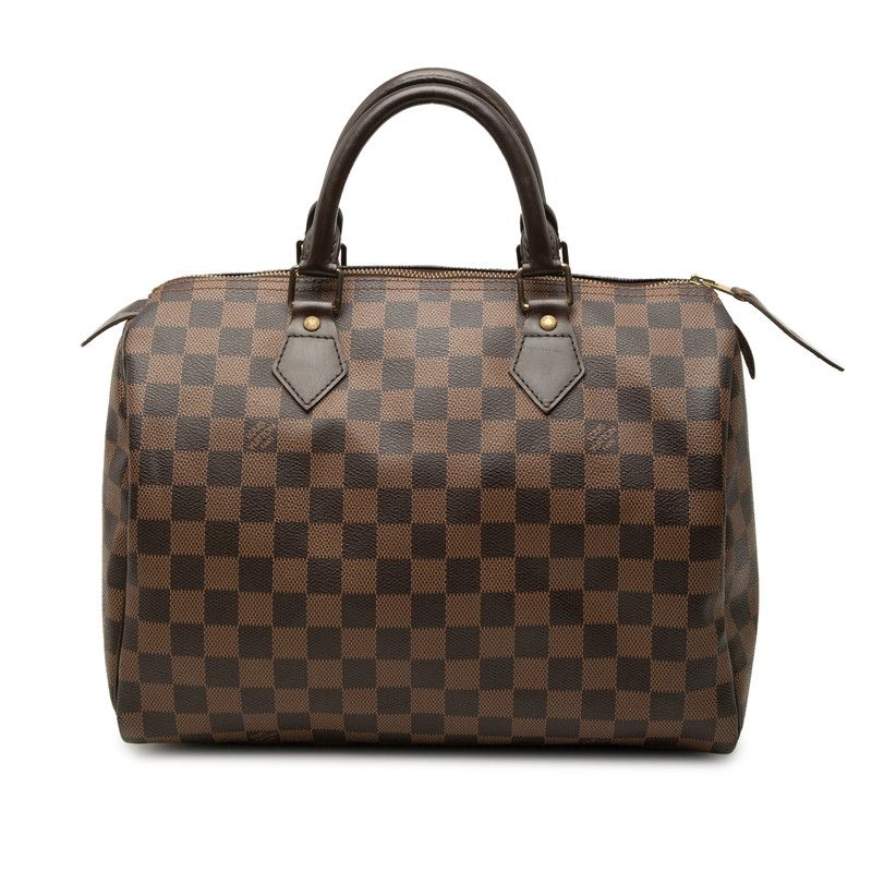 Louis Vuitton Damier Speedy 30 Mini Boston Bag Brown Leather