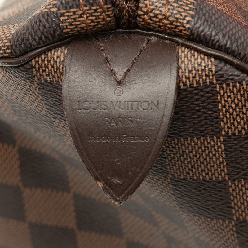 Louis Vuitton Damier Speedy 30 Mini Boston Bag Brown Leather — view 5