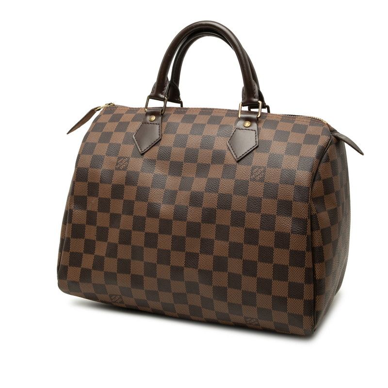 Louis Vuitton Damier Speedy 30 Mini Boston Bag Brown Leather — view 2