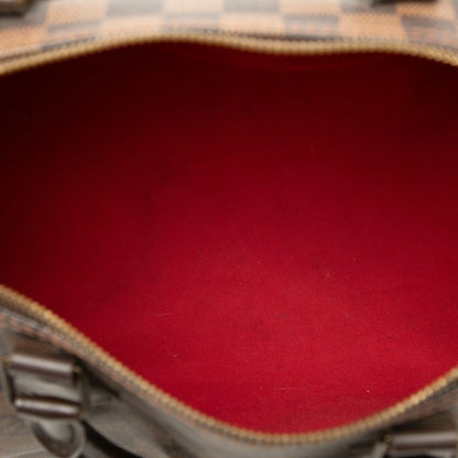 Louis Vuitton Damier Speedy 30 Mini Boston Bag Brown Leather — view 4
