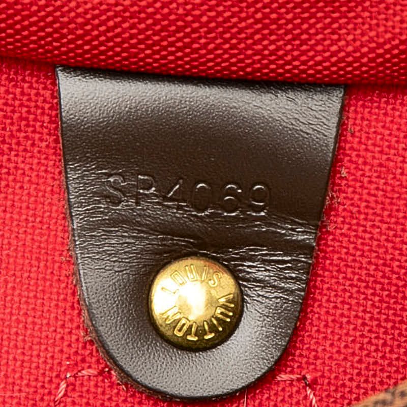 Louis Vuitton Damier Speedy 30 Mini Boston Bag Brown Leather — view 6