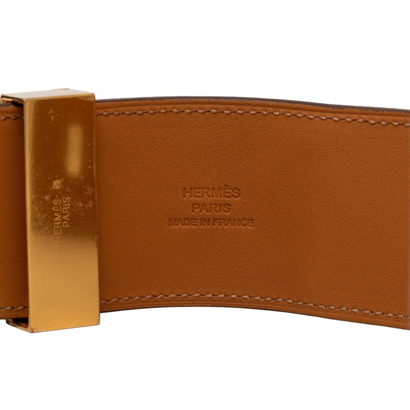 Hermes Collier de Chien Disco Faubourg Bracelet Bangle S Orange Red Veau Epsom — view 7