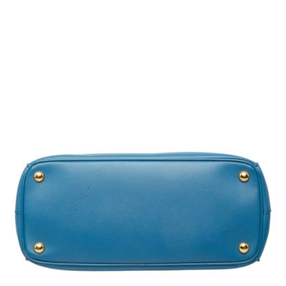 Prada Galleria 2-Way Shoulder Bag Blue Saffiano Leather — view 3