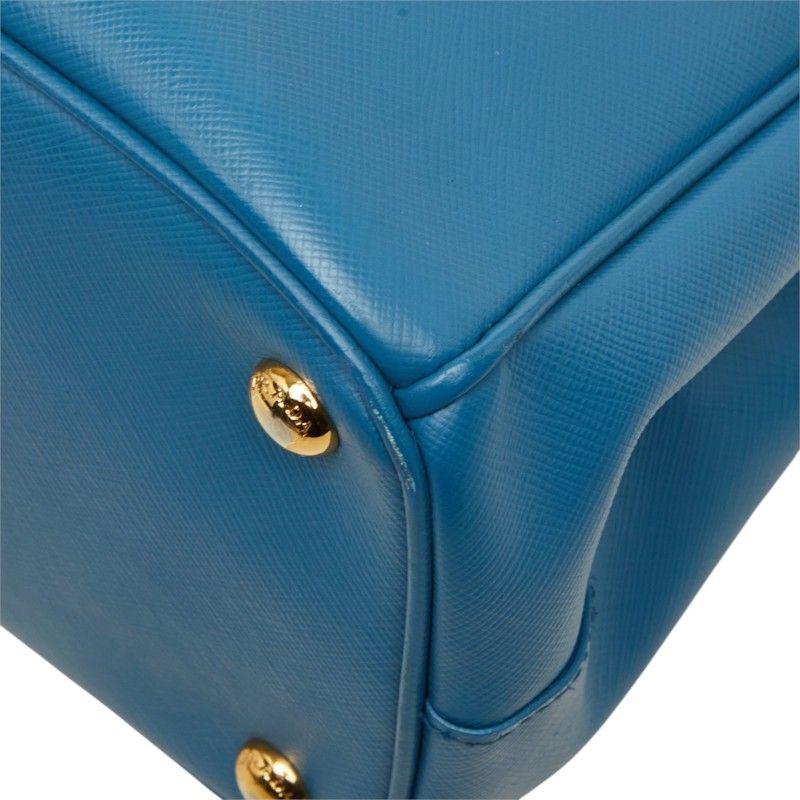 Prada Galleria 2-Way Shoulder Bag Blue Saffiano Leather — view 6