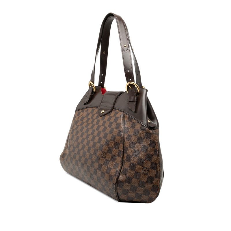 Louis Vuitton Damier Sistina GM Shoulder Bag Brown Leather — view 2