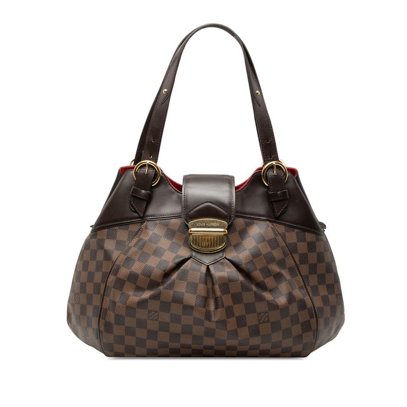 Louis Vuitton Damier Sistina GM Shoulder Bag Brown Leather