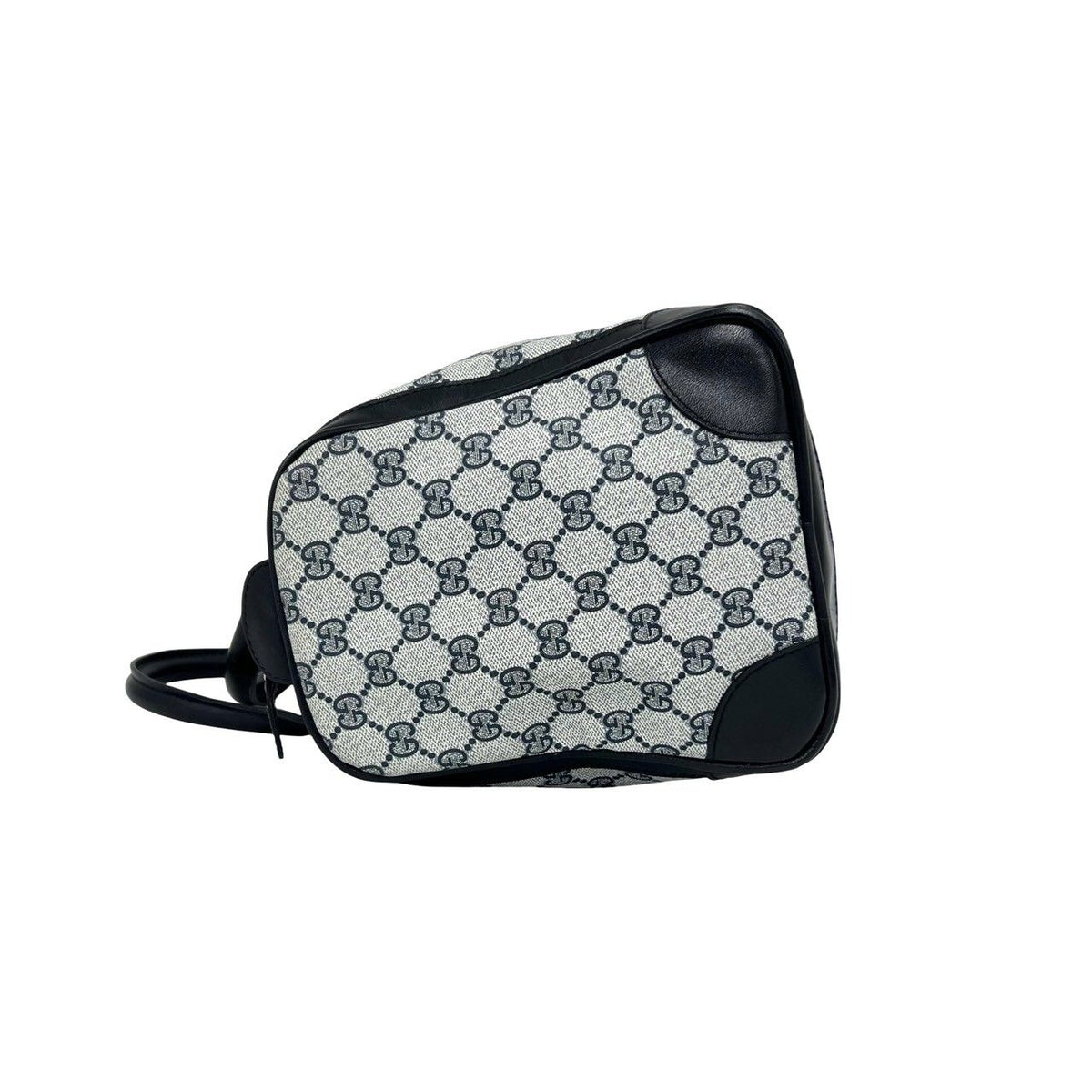 Gucci Vintage Sherry Line GG Pattern Leather Mini Boston Bag Navy — view 5