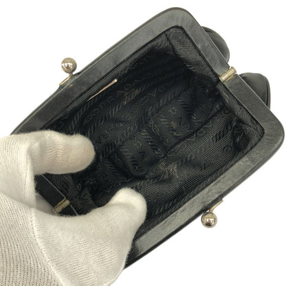 Prada Nylon Kiss Lock Pouch Coin Purse Black — view 4
