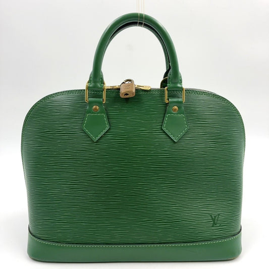 Louis Vuitton Alma Epi Borneo Green Leather Handbag Gold