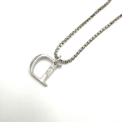Dior D Logo Rhinestone Metal Clear Silver Bracelet — view 2