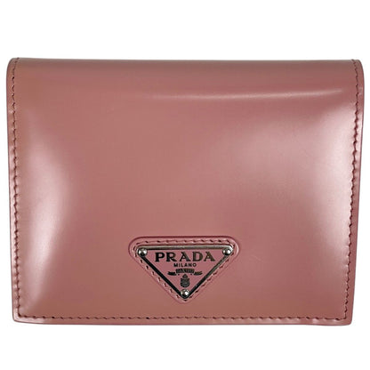 Prada Bifold Wallet Leather Pink