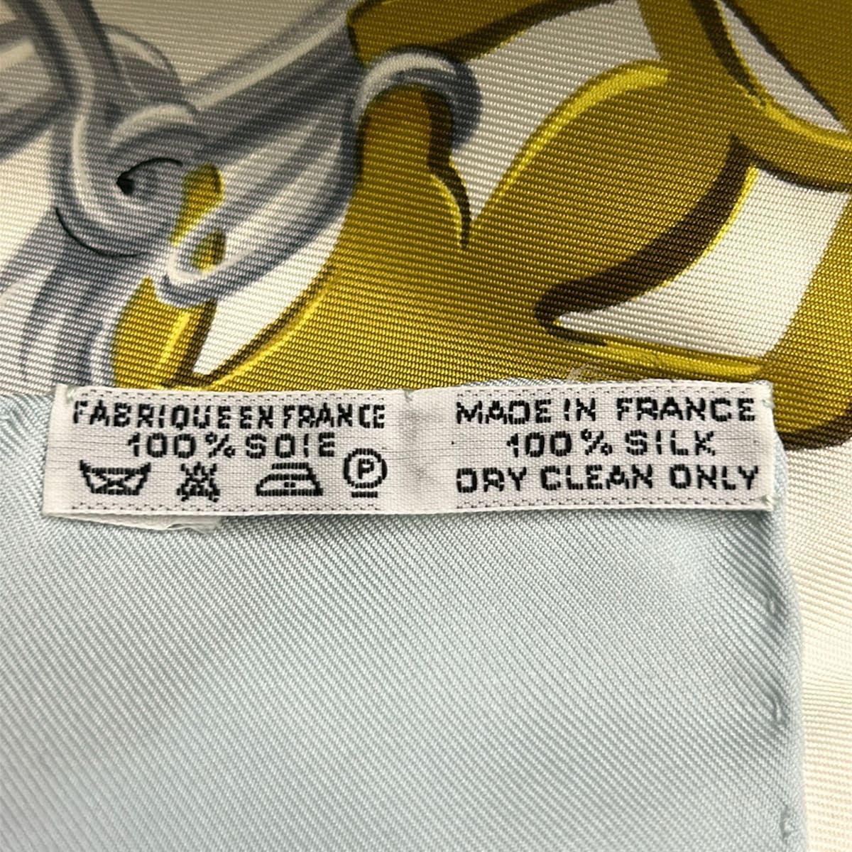 Hermes Scarf Carre 90 Ivory Light Blue Multi Brides de Gala — view 3