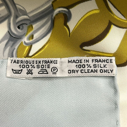 Hermes Scarf Carre 90 Ivory Light Blue Multi Brides de Gala — view 3