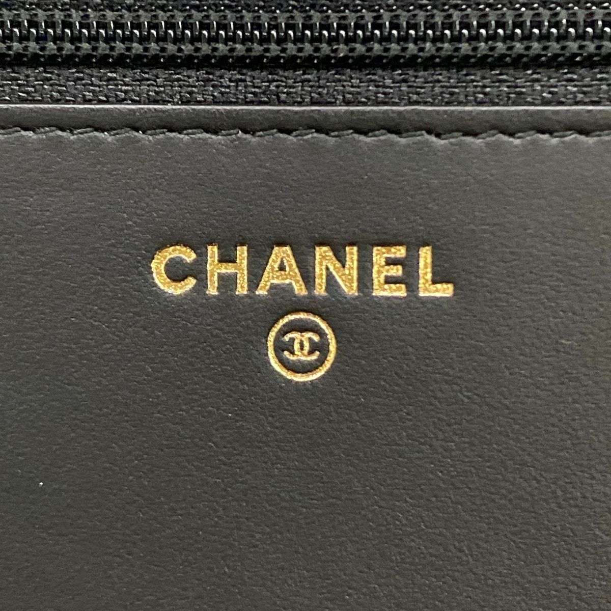 Chanel Wallet Quilted Black Chain Leather Shoulder Bag — view 6