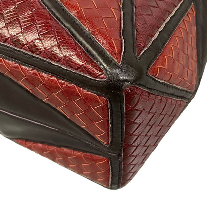Bottega Veneta Shoulder Bag Intrecciato Brown Red Leather — view 6