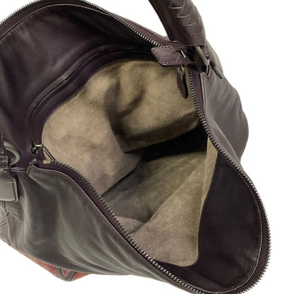 Bottega Veneta Shoulder Bag Intrecciato Brown Red Leather — view 7