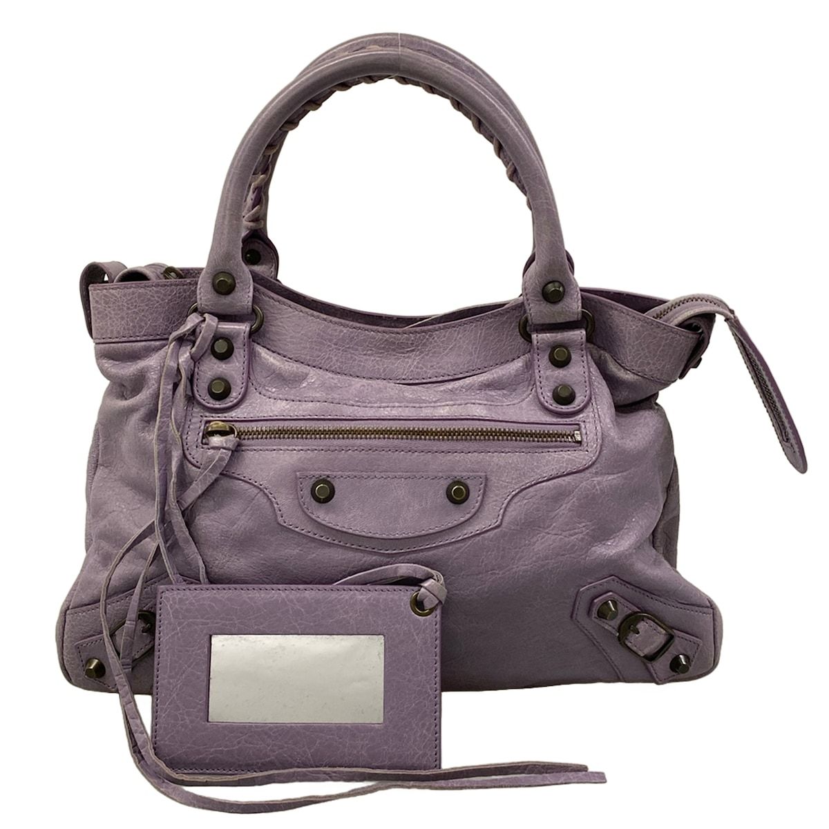 Balenciaga Handbag the Town Light Purple Leather