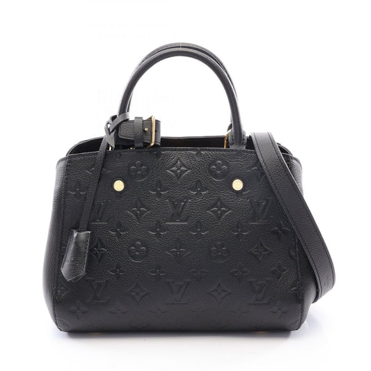 Louis Vuitton Handbag Montaigne BB Monogram Empreinte Noir 2-Way Leather