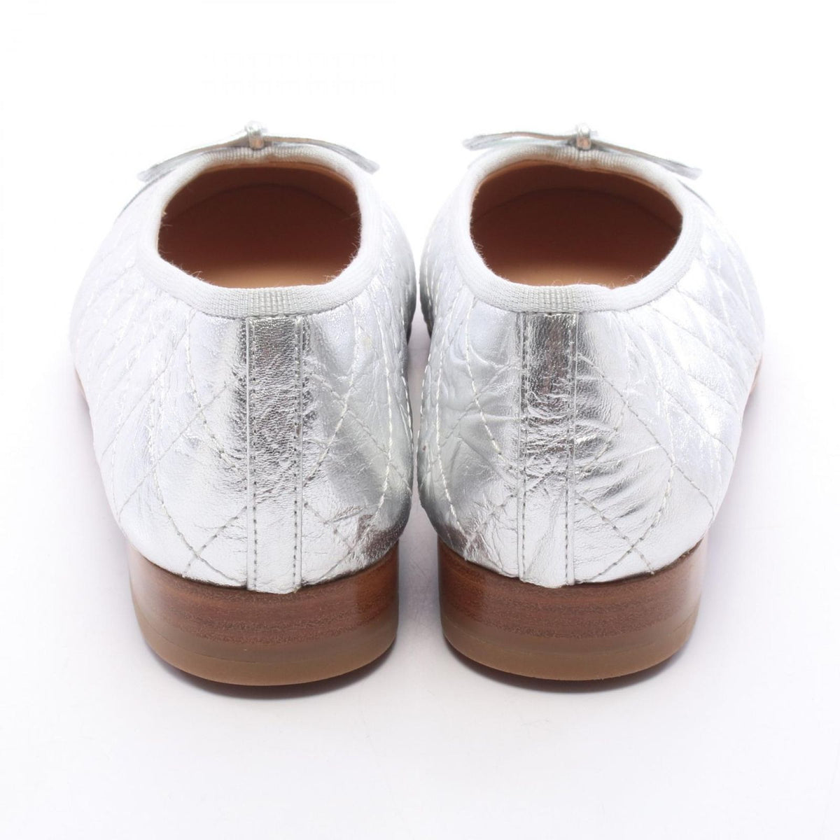 Chanel Pumps Ballerina Quilted CC Logo Leather Ballet Shoes — view 7