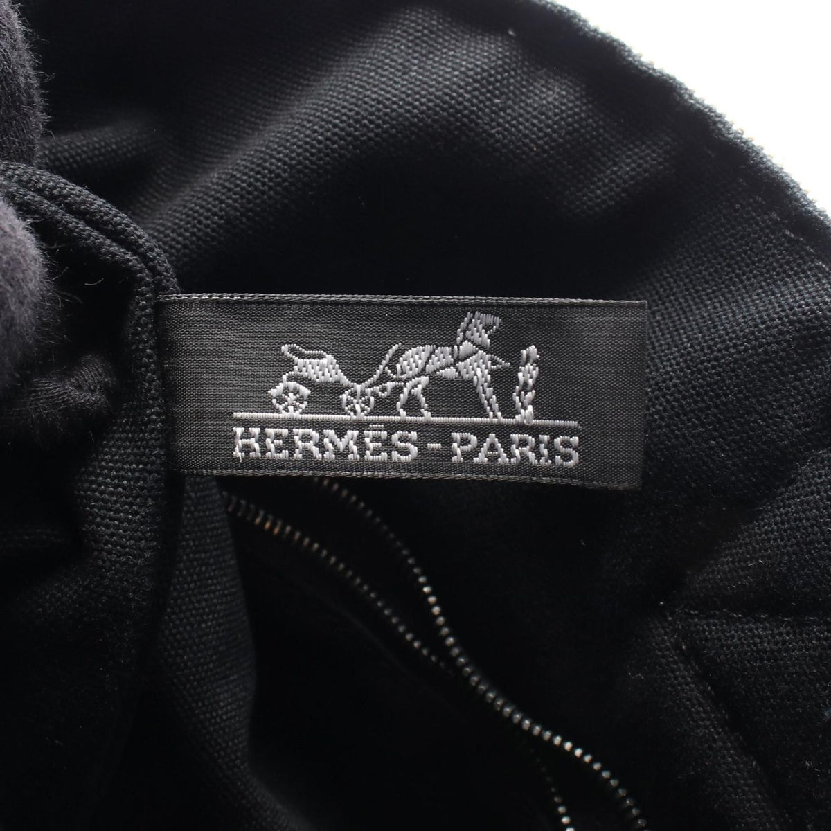 Hermes Handbag Saxo MM Ecru Black — view 4