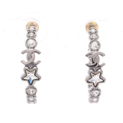 Chanel Earrings CC Logo Star Hoop Rhinestone — view 2