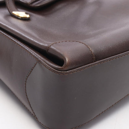 Celine Handbag Dark Brown Leather Triomphe — view 7