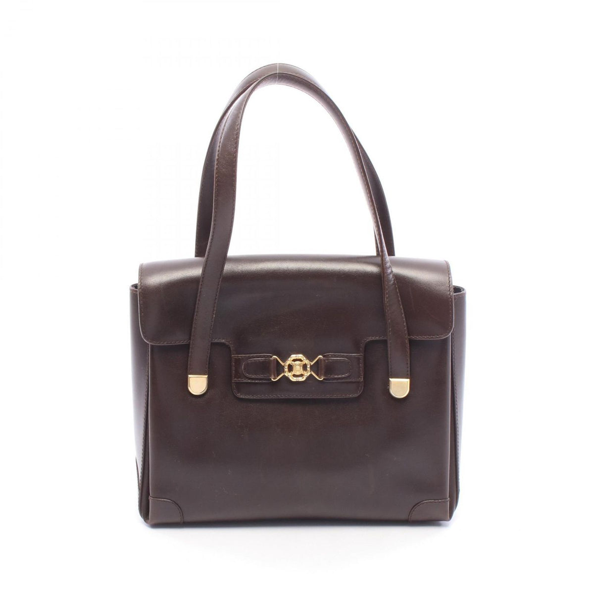 Celine Handbag Dark Brown Leather Triomphe