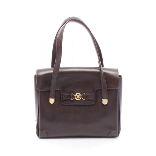 Celine Handbag Dark Brown Leather Triomphe