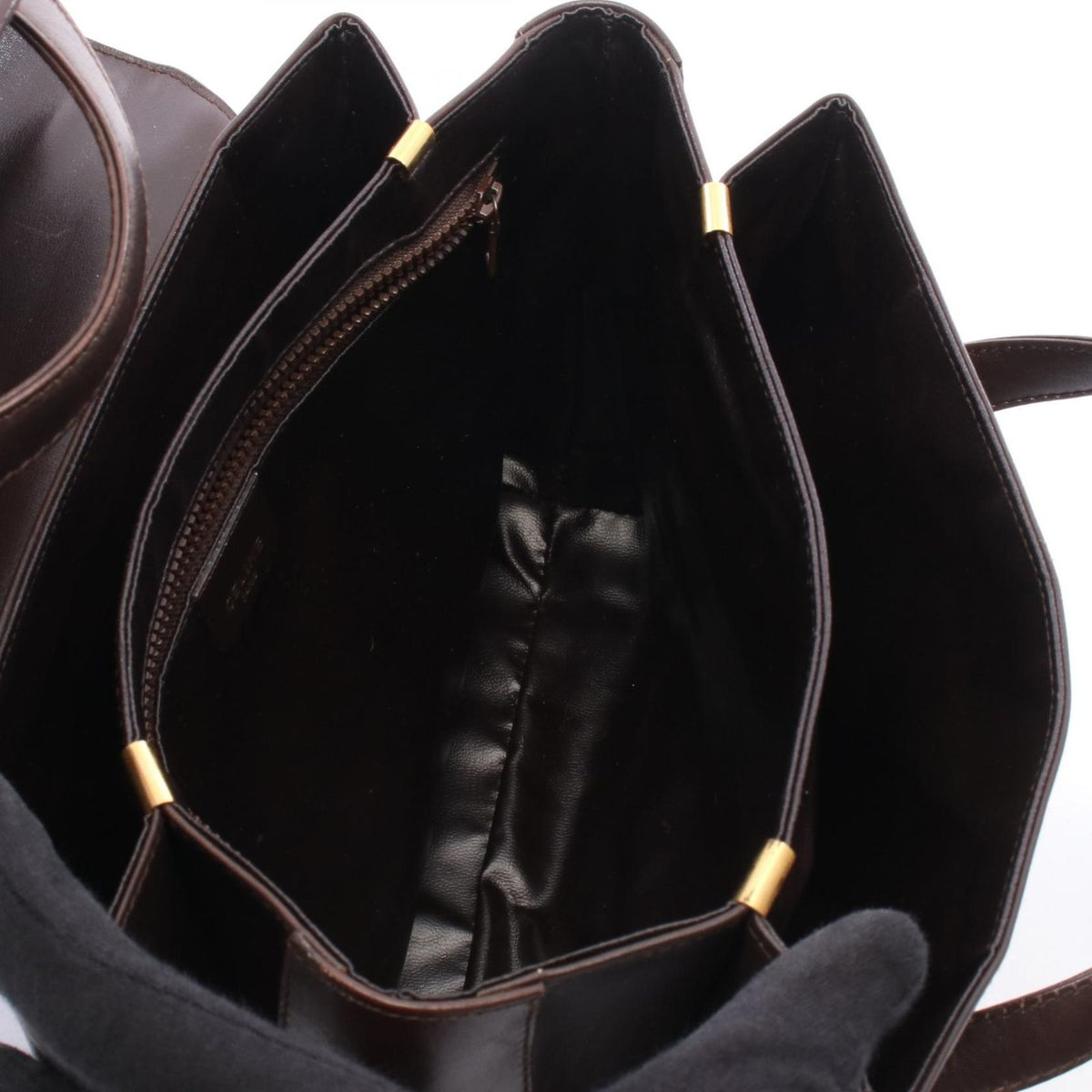 Celine Handbag Dark Brown Leather Triomphe — view 3