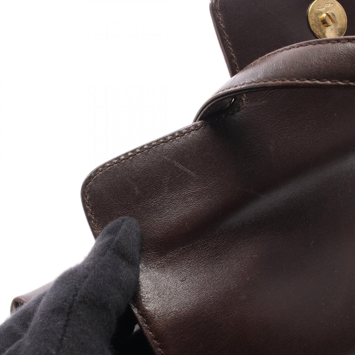 Celine Handbag Dark Brown Leather Triomphe — view 5