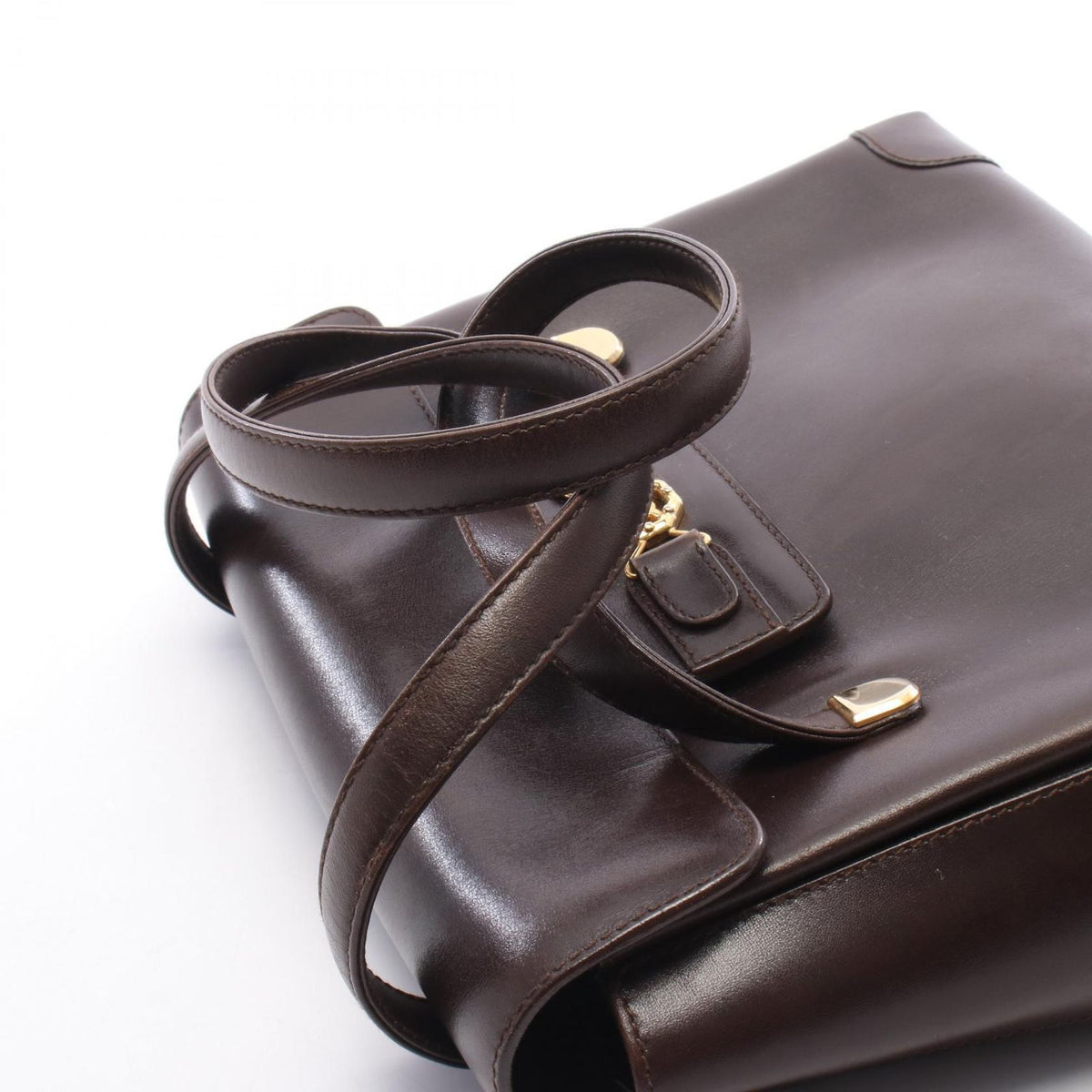 Celine Handbag Dark Brown Leather Triomphe — view 6