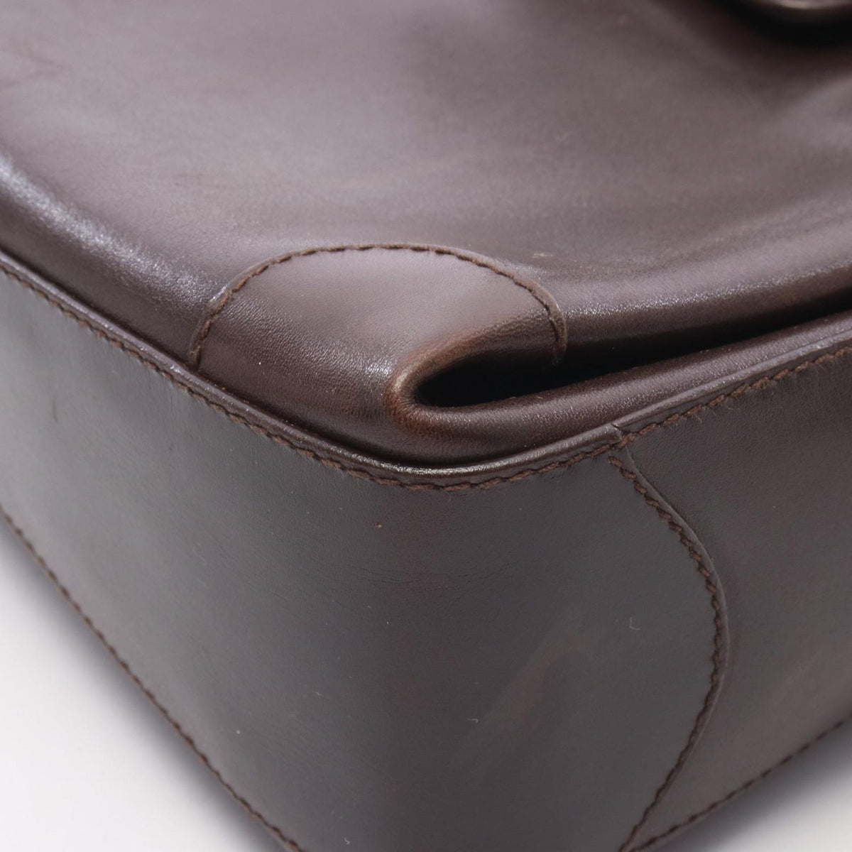 Celine Handbag Dark Brown Leather Triomphe — view 8