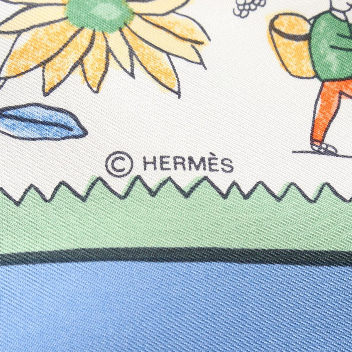 Hermes Scarf Carre 90 Retour a la Terre Blue Silk — view 2