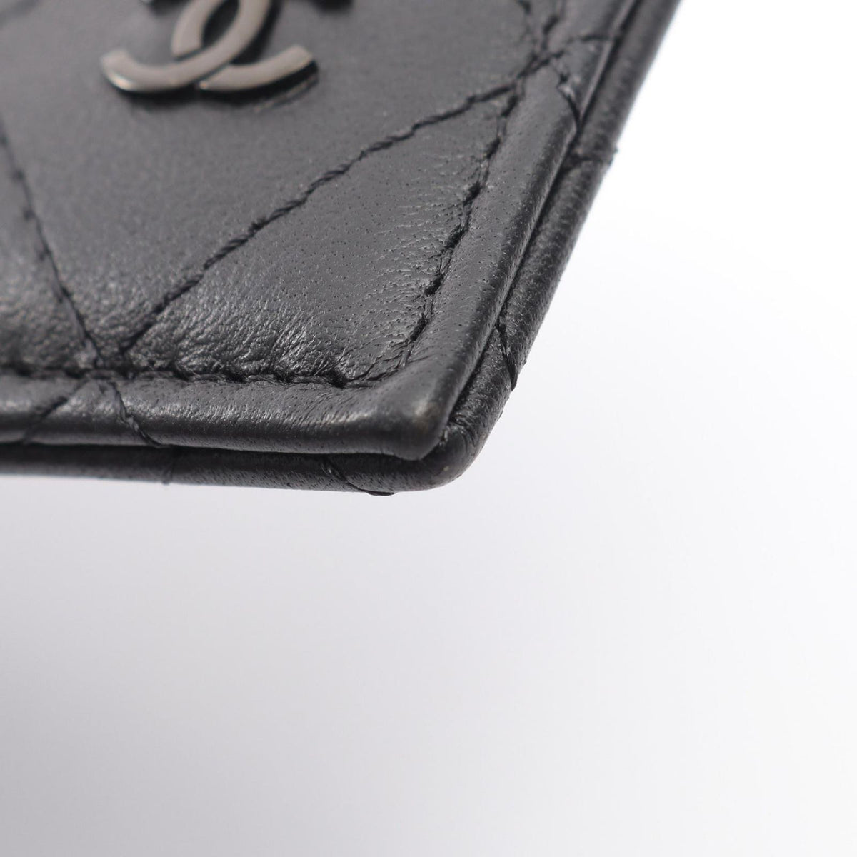 Chanel Coin Purse Quilted Black Leather Fragment Case — view 6