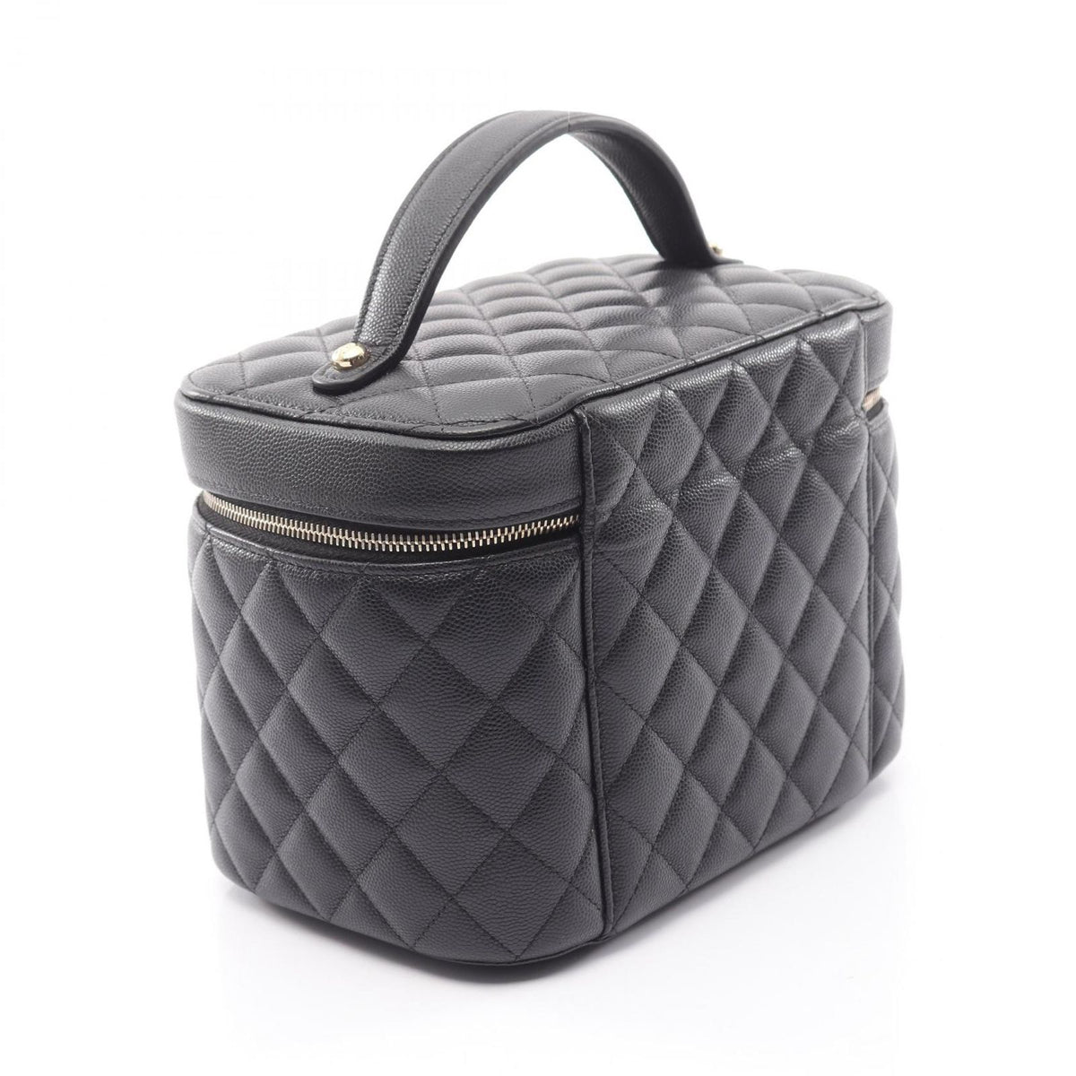 Chanel Handbag Timeless Classic Quilted Black Caviar Leather Vanity Bag — view 2