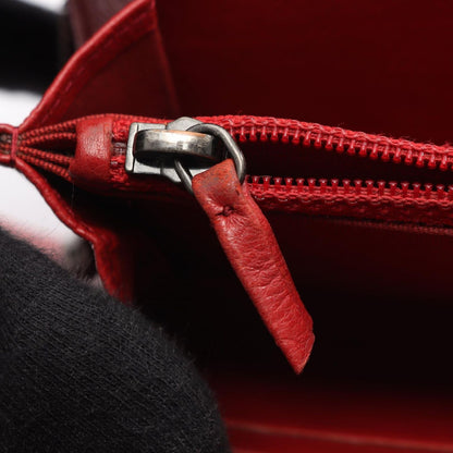 Chanel Round Wallet Boy Antique Silver Red Leather — view 7