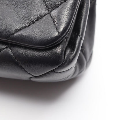 Chanel Shoulder Bag Mini Quilted 2-Way Black Lambskin Small Flap Chain — view 8
