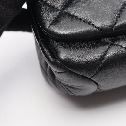 Chanel Shoulder Bag Mini Quilted 2-Way Black Lambskin Small Flap Chain — view 7