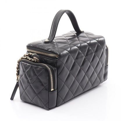 Chanel Shoulder Bag Quilted Vanity 2-Way Black Lambskin Chain — view 2