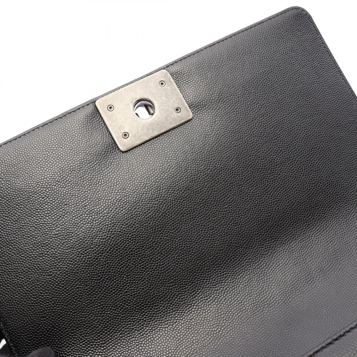 Chanel Shoulder Bag Boy Black Caviar Leather Chain — view 8